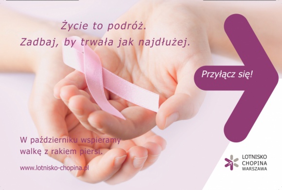 Lotnisko Chopina włącza się w kampanię walki z rakiem piersi
