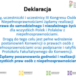 Jednym głosem o potrzebie zmian – III Kongres Osób z Niepełnosprawnościami