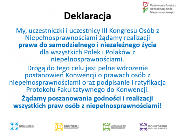 Jednym głosem o potrzebie zmian – III Kongres Osób z Niepełnosprawnościami