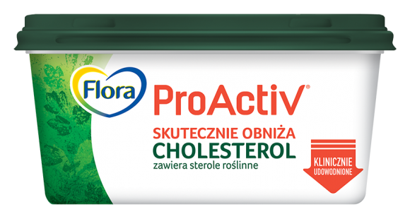 Flora ProActiv w opakowaniu podkreślającym siłę steroli roślinnych