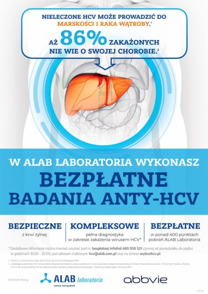 HCV – tego wirusa może mieć każdy! Bezpłatne badania anty-HCV w całej Polsce Zdrowie, LIFESTYLE - HCV to śmiertelny wirus, który „zabija po cichu”. Prowadzi do wirusowego zapalenia wątroby, a w konsekwencji do jej uszkodzenia i rozwoju raka.